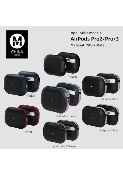 Muratech Newface Apple Uyumlu AirPods 3 3.nesil Movenchy Mo-a8 Armor Kılıf - Lacivert
