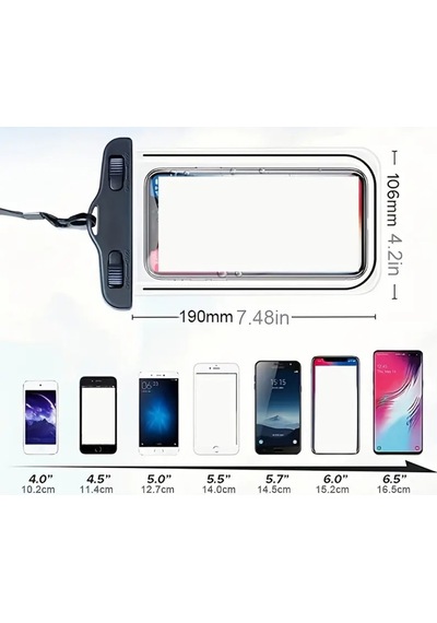 Batmaz Su Geçirmez Telefon Kılıfı Şeffaf Dokunmatik Dalgıç Koruma Deniz Havuz Plaj Kullanımı