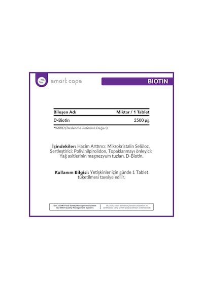 Smartcaps Biotin 2500 60 Tablets