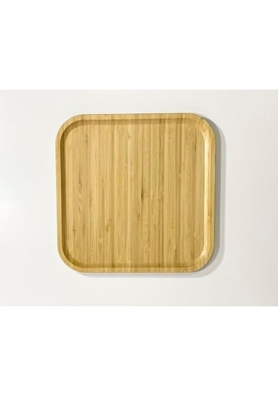 Bambu Kare Sunum Tabağı 25cm Açık Gri