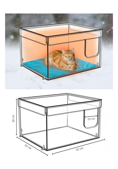 Reyo Dış Mekan Kedi Evi Isı Yalıtımlı Su Ve Rüzgar Geçirmez Kedi Barınağı Yeşil