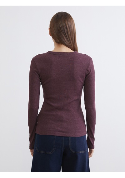 Lcwaıkıkı Classic Bordo Bisiklet Yaka Fitilli Kadın Body