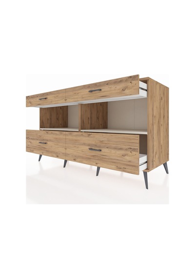 Kronos Konsol 2 Raflı 4 Çekmeceli 176x59x99 Çam-aytaşı/çam Çam-aytaşı/çam