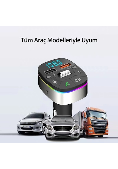 Earldom M74 Bluetooth Usb3.0 Dijital Fm Transmitter - Siyah