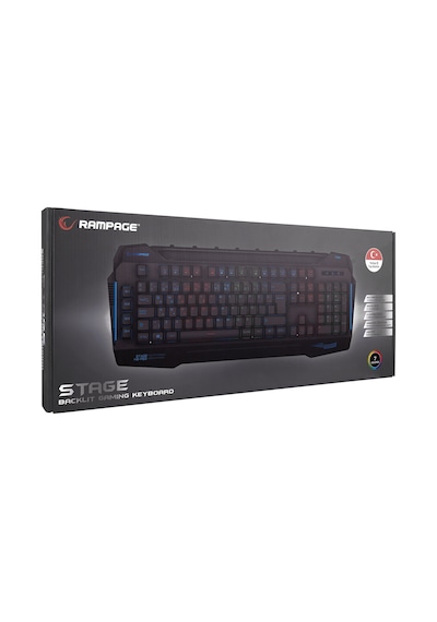 Rampage KB-R63 STAGE Usb Kablolu RGB Işıklı 4 Makrolu Ses Mik Çıkışlı Oyuncu Q Klavye