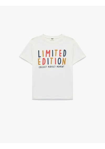 Koton Pamuklu Baskılı Ekru Erkek Çocuk T-shirt 6skb10151tk Ekru