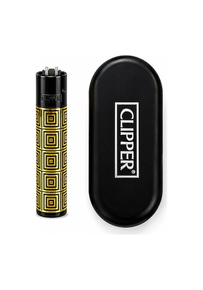 Clipper Desenli Metal Gaz Dolumlu Çakmak Özel Kutulu Premium Model Çok Renkli
