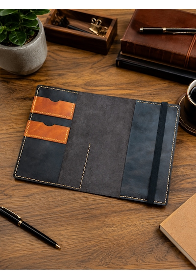 Bilikolik Hakiki Deri A5 Defter Kılıfı, El Yapımı, Telefon Cepli Ajanda Organizer, Defter Ve Kalem Dahil Koyu Kahve - Turuncu Bilikolik Hakiki Deri A5 Defter Kılıfı, El Yapımı, Telefon Cepli Ajanda Organizer, Defter Ve Kalem Dahil Koyu Kahve - Turuncu