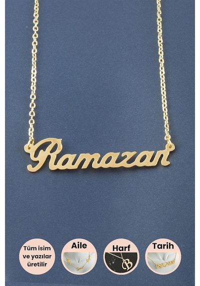 Ramazan İsimli Kolye Sarı