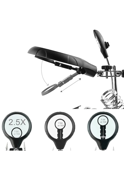 Mg-16129 Çok Fonksiyonlu Işıklı Büyüteç Lehim Tamir Standı