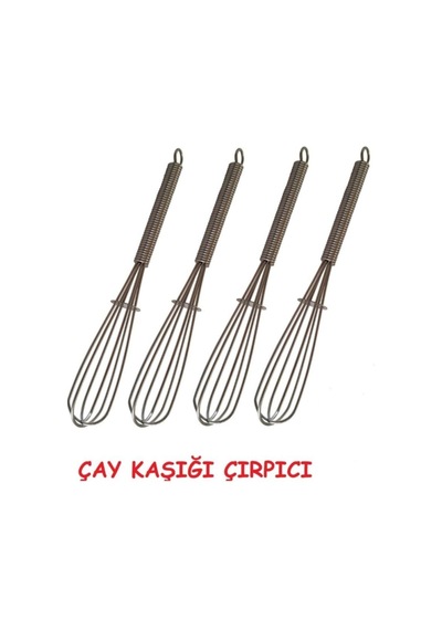 4 Adet Kalaylı Mini Tel Çırpıcı Karıştırıcı 11,5 Cm Çelik Diğer