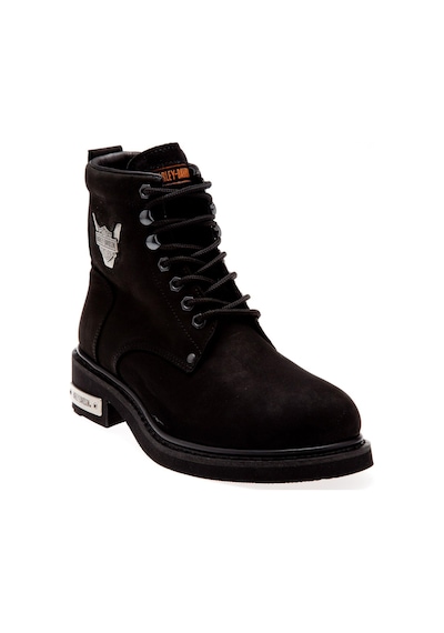 Harley Davidson Gibson Black Nubuk Erkek Bot Siyah