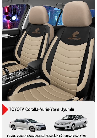 Panther Serisi Keten Kumaş Oto Koltuk Kılıfı Toyota Corolla-auris-yaris Uyumlu Bej