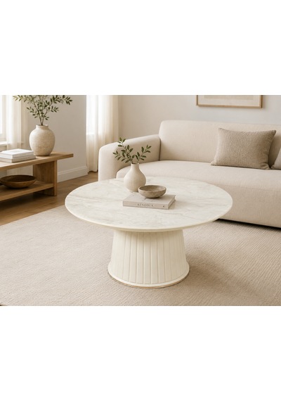 Ganni Home Angel Orta Sehpa Beyaz Mermer Beyaz, Gold Detaylı Yuvarlak Ve Şık Tasarım Beyaz Mermer-beyaz Ganni Home Angel Orta Sehpa Beyaz Mermer Beyaz, Gold Detaylı Yuvarlak Ve Şık Tasarım Beyaz Mermer-beyaz