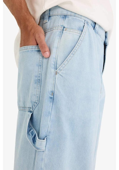 Defacto Skater Fit Geniş Paça Jean Yıkamalı Pantolon F5668ax25aunm39 Mavi