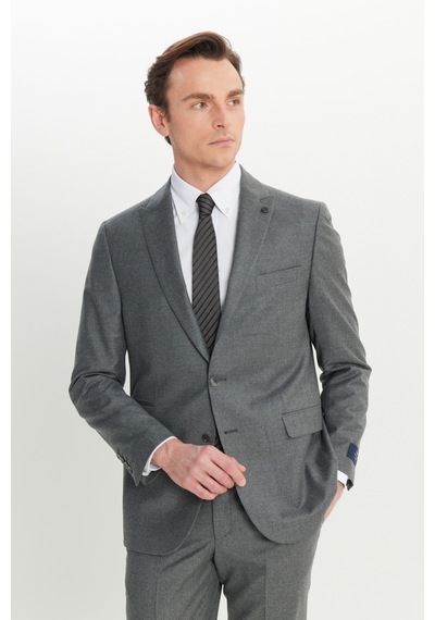 AC&Co / Altınyıldız Classics Erkek Grı Yün Slim Fit Dar Kesim Kırlangıç Yaka Kapak Cepli Takım Elbise Gri AC&Co / Altınyıldız Classics Erkek Grı Yün Slim Fit Dar Kesim Kırlangıç Yaka Kapak Cepli Takım Elbise Gri