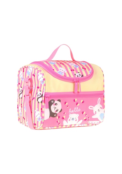 Kaukko Kids Kız Çocuk Hello Baskılı Isı Yalıtımlı Okul Beslenme Çantası Sarı - Pembe - L5309