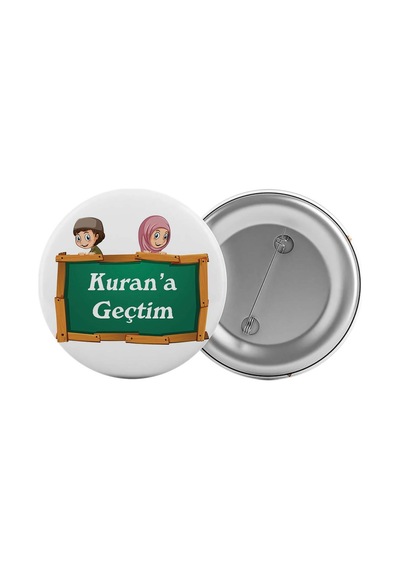 Kurana Geçtim Çanta Rozeti 20 Adet En Büyük Boy 5.8cm İğneli Broş
