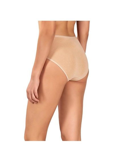 Jiber 652 Kadın Pamuklu Yüksel Bel Bato Bikini Külot 1 Adet Ten Rengi