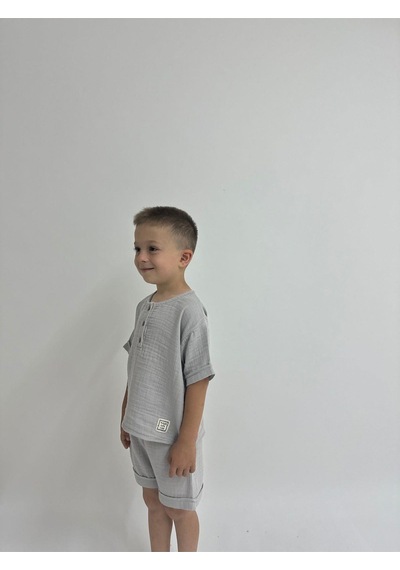 Oliven The Kid Oliventhekid Müslin Unisex Çocuk Takım Gri Gri