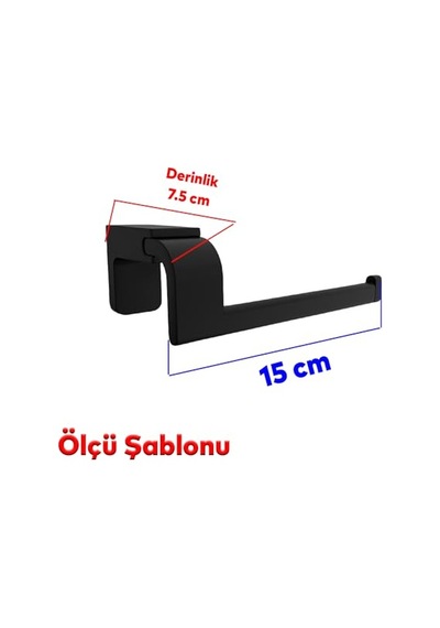 Metal Sağlam Vidalı Siyah Renk Kağıtlık Aparat Banyo Mutfak Açık Kağıt Standı Havluluk Paslanmaz Diğer
