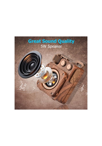 Nostaljik Tasarım Bluetooth Hoparlörlü Şarjlı Radyo Sd Kart Girişli 4 Bantlı Taşınabilir Nostalji