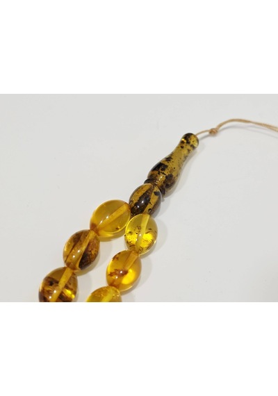Doğal Kaya Damla Kehribar Tesbih 33lük 26,10 Gram K005