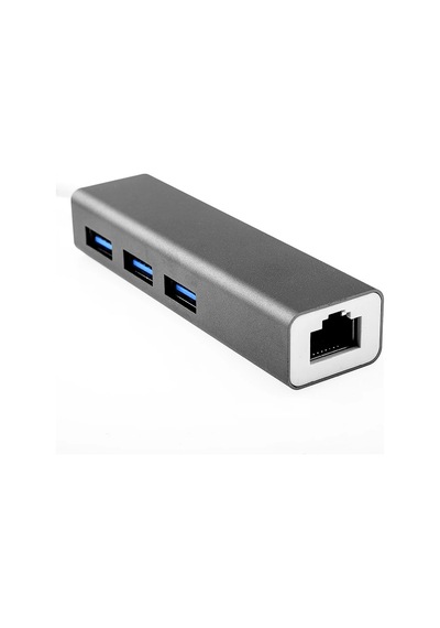Gigabit Usb 3 Port Usb 3.0 Çoklayıcı Ve Eternet Adeptörü- 5775 Gri