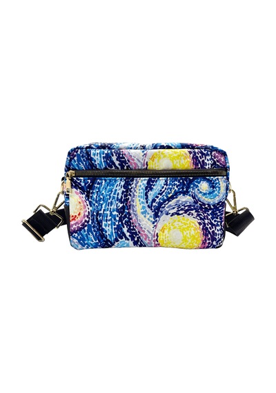 Differ Studio Van Gogh Desen Mavi -kahverengi Vegan Deri Gold Fer Mavi