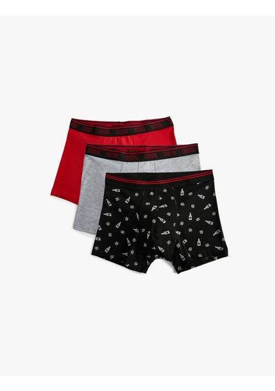 Koton 3'lü Boxer Seti Baskılı Pamuklu Lacivert 5wlm90028mk Lacivert