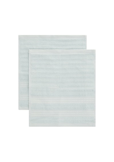 Soft Stripe 2'li Havlu Seti - Mavi - 30x30 Cm Renkli