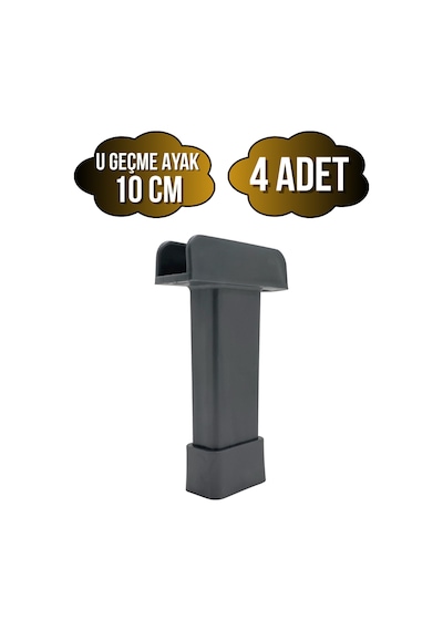 U Geçme Gri Plastik Ayarlı Ayak Mobilya Masa Ve Dolap Ayağı Gri 10cm 4 Adet Gri