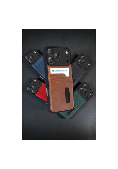 İphone 17 Pro Sara Kartvizitli Deri Kılıf