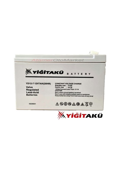 12v 7 Ah-amper Kuru Tip Agm Ups Akü Yd12-7 Yiğit Akü