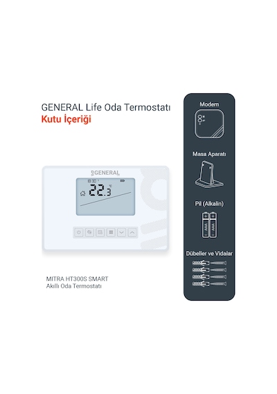 General Mitra Ht300s Smart Kablosuz Akıllı Tuya Oda Termostatı