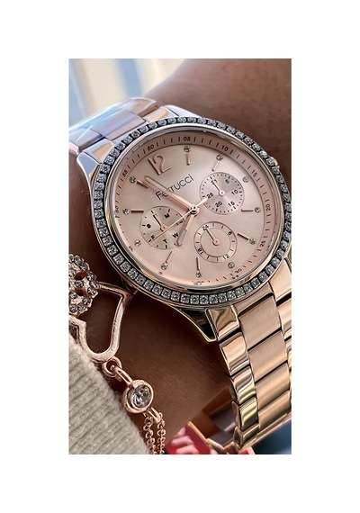 Ferrucci Fc06989 Rosegold Çelik Taşlı Şık Kadın Kol Saat+bileklik