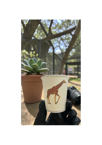 Hayvan-orman-amazon-zoo Doğumgünü Parti Zürafa Temalı Tek Kullanımlık 7 Oz 100 Adet Karton Bardak 1