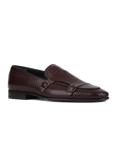 Shoetyle - Kahverengi Deri Tokalı Erkek Klasik Ayakkabı 250-2300-791-kahverengi