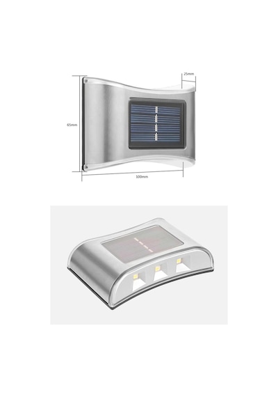 Technojet 2Adet 6Ledli Modern Solar Duvar Lamba Dekorasyon Aydınl