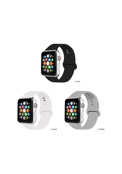 Apple Uyumlu  Watch Kordon 2 3 4 5 6 Se 38 40 MM Kordon Silikon Kayış
