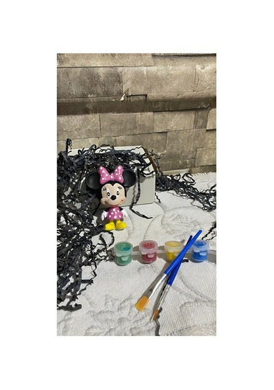 Minnie Mouse Boyama Seti 3 Renk Boya Ve Fırça Çocuklara Ve Sevgiliye Özel