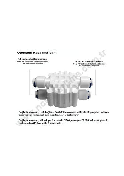 Su Arıtma Cihazları Için 4 Yollu Quick Otomatik Şatof Valf