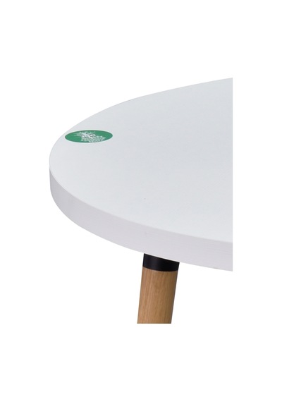 Vilinze Argos Yuvarlak Mdf Beyaz Sabit Mutfak Masası - Q90 Cm Beyaz Naturel