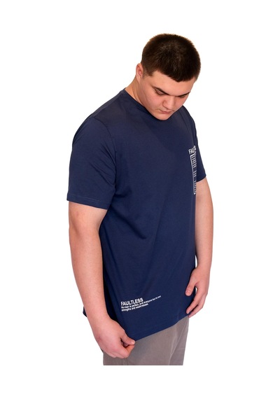 Mode Xl Büyük Beden Erkek T-shirt Bisiklet Yaka Faultless Basklılı U25011 Indigo İndigo Mode Xl Büyük Beden Erkek T-shirt Bisiklet Yaka Faultless Basklılı U25011 Indigo İndigo