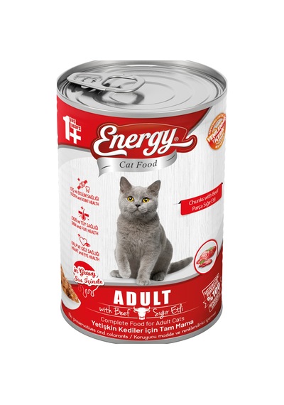 Energy Sığır Etli Yetişkin Kedi Maması 10 x 415 G