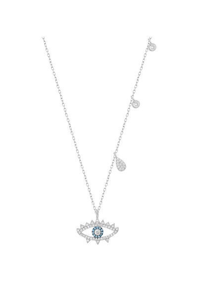 Sallantılı Taşlı Göz Gümüş Kolye Rose Gold