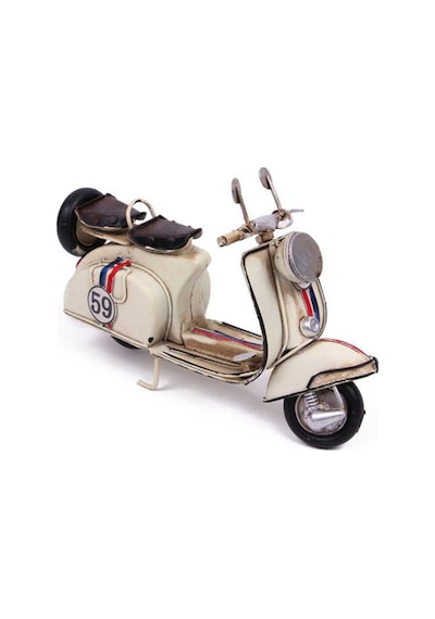 Hediyelik Beyaz Dekoratif Metal Scooter