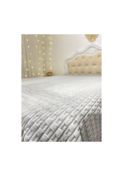 Buryahome Modernline 3 Parça Çift Kşilik Battaniye Seti Gri