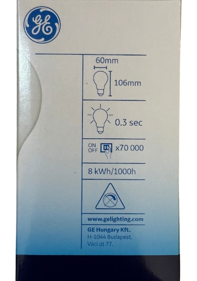 General Electric 8w 2700k Sarı Işık E27 Duylu Led Cam Ampul