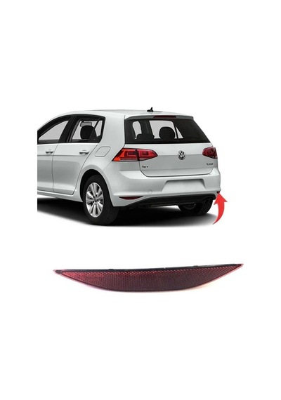 Volkswagen Golf 7 2013-2017 Arka Tampon Reflektörü Sağ Karartılmış Oem 5g0945106a
